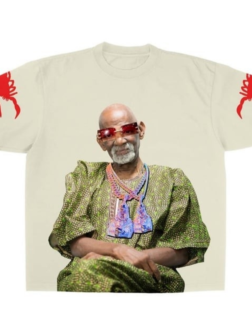 Westside gunn / Dr.Sebi Tee with Green Patterned Portrait .NEW W/O TAGS